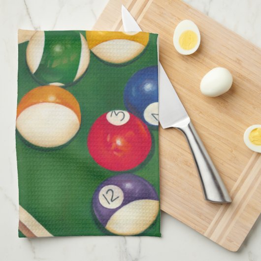 Lifelike Billiards Table met Balls en Chalk Theedoek (Quarter Fold)