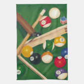Lifelike Billiards Table met Balls en Chalk Theedoek (Verticaal)