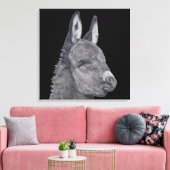 lifelike potloodtekening schattige ezel canvas afdruk (Insitu (Woonkamer))