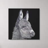 lifelike potloodtekening schattige ezel canvas afdruk (Voorkant)