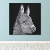 lifelike potloodtekening schattige ezel canvas afdruk (Insitu (Houten vloer))