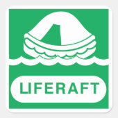 Liferraft Teken Stickers (Voorkant)