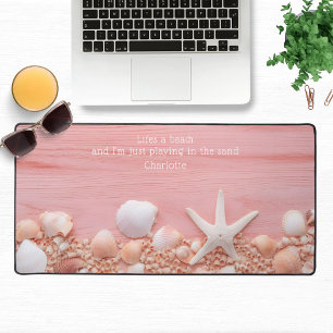 Life's A Beach Quote Seashells Gepersonaliseerde n Bureaumat