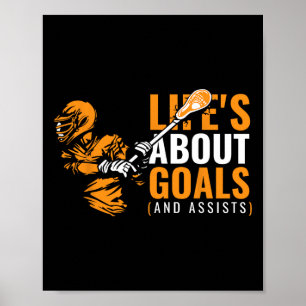 Life's About Goals Kleding Lax Gear voor Speler Th Poster