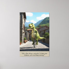 'Life's Like Riding a Bicycle' Motivational Quote Canvas Afdruk