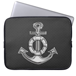 Lifesaver-anker op koolstofvezelstijldecor laptop sleeve