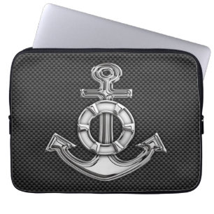 Lifesaver-anker op koolstofvezelstijldecor laptop sleeve