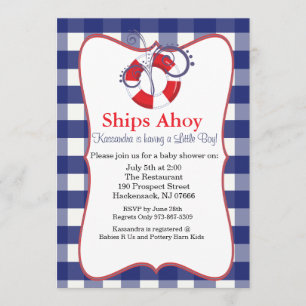 LifeSaver Nautical Baby shower Invitation Kaart