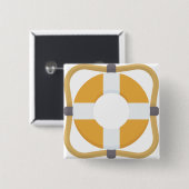 Lifesaver Vierkante Button 5,1 Cm (Voorkant /achterkant)