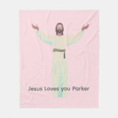 Lifesize Jesus Roze Deken - Pas het aan (Voorkant)