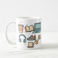 Lifestyle Icons Mok – Koffie, Studie, Fitness & We