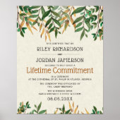 "Lifetime Commitment" Greenery Wedding Certificate Poster (Voorkant)