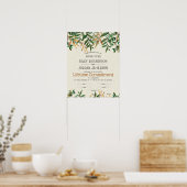 "Lifetime Commitment" Greenery Wedding Certificate Poster (Keuken)