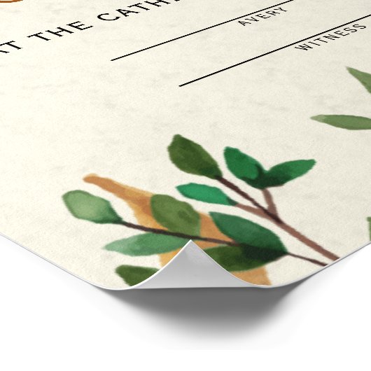"Lifetime Commitment" Greenery Wedding Certificate Poster (Hoek)