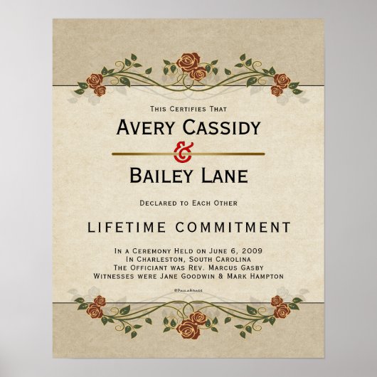Lifetime Commitment Weduwcertificaat Poster (Voorkant)