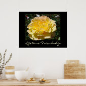 Lifetime Friendship Yellow Rose art prints Roos (Keuken)