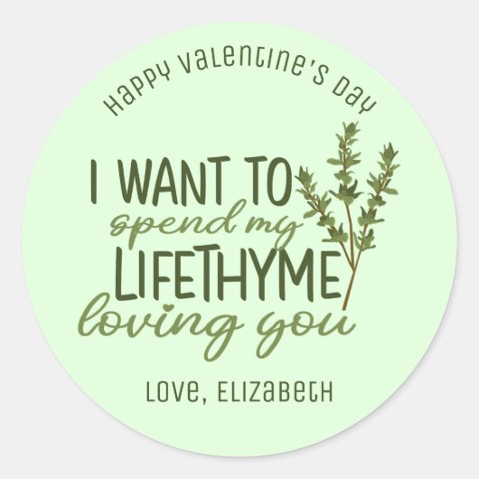 Lifetime houdt van je grappige woordspeling Valent Ronde Sticker (Voorkant)