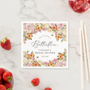 Lifetime of Butterflies Peonies Bridal Shower Servet