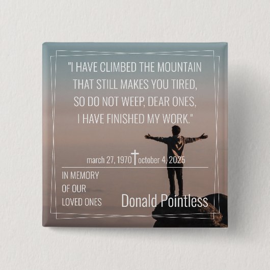 Lifeworks 002-toets vierkante button 5,1 cm (Voorkant)