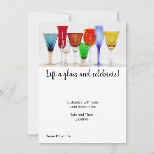 "Lift a Glass" Invitatie Kaart (Voorkant)