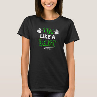 Lift als een Beast Green Gym Fitness Bodybuilding T-shirt