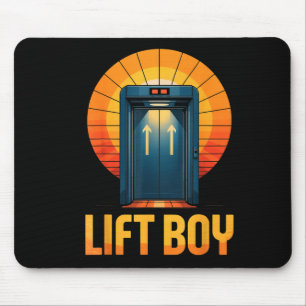 Lift Boy Retro Liftontwerp Funny Vintage Stijl Muismat