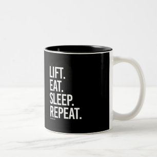 Lift Eat Sleep Herhaling - Trainingsgeschiktheid Tweekleurige Koffiemok