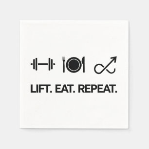 Lift. Eet. Herhaal. - Motivatie fitnessontwerp Servet