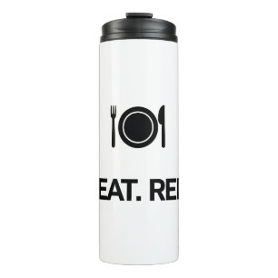 Lift. Eet. Herhaal. - Motivatie fitnessontwerp Thermosbeker
