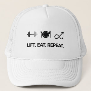 Lift. Eet. Herhaal. - Motivatie fitnessontwerp Trucker Pet