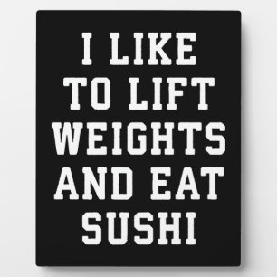Lift gewichten en eet sushi - Funny Carbs Novelty Fotoplaat