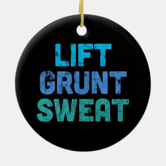 Lift Grunt Sweat Bodybuilder Gym Exercise Keramisch Ornament (Achterkant)