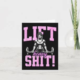 Lift Heavy 1 Funny Gym Workout T-shirt Powerliftin Kaart
