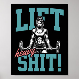 Lift Heavy 2 Funny Gym Workout T-shirt Powerliftin Poster