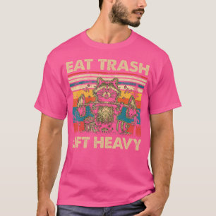 Lift Heavy Eat Trash Raccoon Gewichtheffen Gym Uni T-shirt