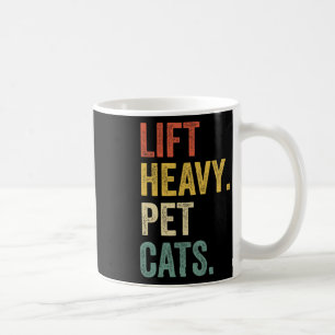 Lift Heavy Pet Cats - Funny Gym Workout Koffiemok