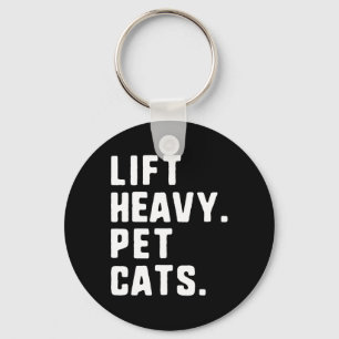 Lift Heavy Pet Cats Grappige Gym Workout Gewicht L Sleutelhanger