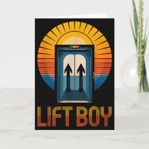 Lift Jongen Retro Liftontwerp Grappige Vintage Sti Kaart