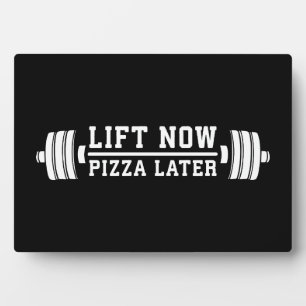 Lift nu, Pizza Later, Barbell - Funny Novelty Gym Fotoplaat