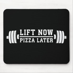 Lift nu, Pizza Later, Barbell - Funny Novelty Gym Muismat