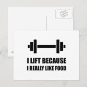 Lift omdat als voedsel een grappige prijsopgave briefkaart (Voorkant / Achterkant)