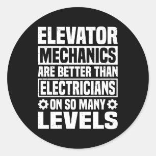 Lift Reparatie Lift Mechanische Lift Technic Ronde Sticker