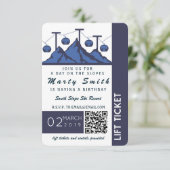 Lift Ticket Ski Uitnodiging (Staand voorkant)
