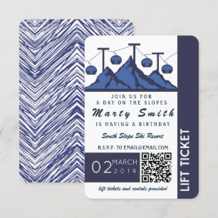 Lift Ticket Ski Uitnodiging