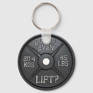 Lift u zelfs op - Barbell-Bord Sleutelhanger