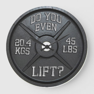 Lift u zelfs op - Barbell Bord Wall Clock Grote Klok