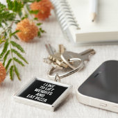 Lift Weights en Eat Pizza - Carbs - Funny Novelty Sleutelhanger (Zijkant)