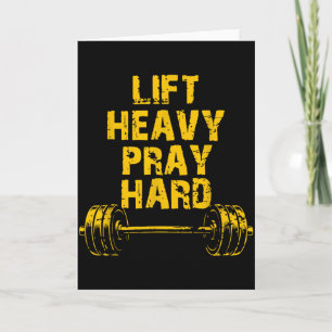 Lift Zwaar Bid Hard Workout Christelijke Krachttra Kaart