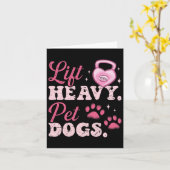 Lift Zware Huisdier Honden Workout Bodybuilding Ge Kaart (Gele Bloem)