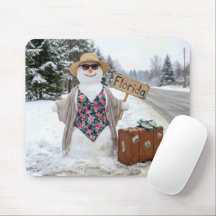 Liftend sneeuwvrouwtje met Florida bord Muismat